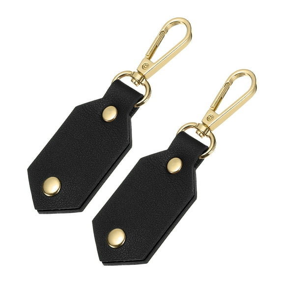 Uxcell 2Pcs Custom Picture Keychain with Leather 11.2cm x 3.5cm Personalized Photo Key Chain for Friend Family, Black