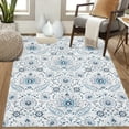 thumbnail image 2 of Hasoo 10' x 13' Paisley Area Rug for Living Room Boho Vintage Rug Non Slip Throw Rugs Floral Bedroom Rug, Blue, 2 of 5