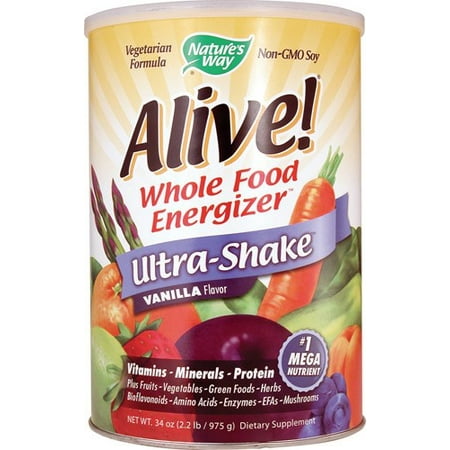Sox Fiber - Nature's Way Alive! Soy Protein Shake, Includes Vitamins & Fiber, Vanilla Flavor, 27 Servings