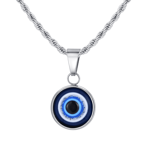 VNOX Evil Eye Necklaces Blue Turkish Glass Leather Rope Alloy Beads Chain Evil Eye Necklace Nazar Amulet Lucky Protection Chockers Third Eye Chocker for Women Men