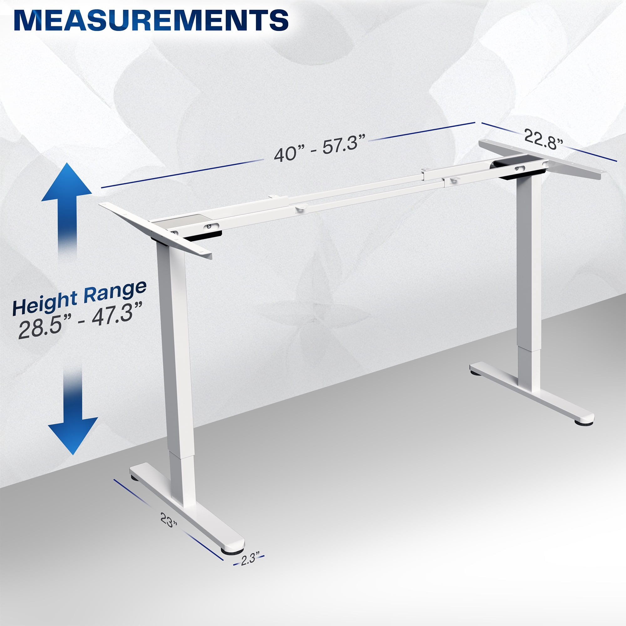 VIVO White Electric Dual Motor Standing Desk Frame, Height Adjustable Legs