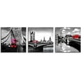 AABERIC 3Pcs Red London Double Decker Bus at Tower Bridge Framed Canvas ...