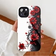 thumbnail image 2 of Artistic Red Black Floral Case Compatible with iPhone 11/12/13/14/15/16 (Pro Max/Plus) for Women Men, 2 of 9