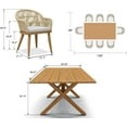 thumbnail image 2 of PURPLE LEAF 9 Pieces Patio Dining Set, Rectangular Aluminum Outdoor Table and 8 Wicker Chairs with Cushions for Garden Kitchen and Porch, Teak, 2 of 8