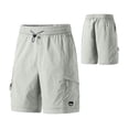 thumbnail image 5 of Bermuda Shorts for Women Drawstring Elastic Waist Solid Cargo Shorts Summer Casual Loose Fit Lightweight Breathable Outdoor Shorts, XL, 5 of 8
