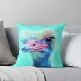 thumbnail image 5 of Ryan; Colorful Ostrich and Peacock Bird Throw Pillow Cover 45x45cm – Bright Animal Print Cushion Case for Living Room, 5 of 7