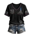 thumbnail image 2 of 9/11 Memorial Shirt Women 25th Anniversary 2001-2026 United We Stand Never Forget Patriotic Tee Short Sleeve Tops, 2 of 4