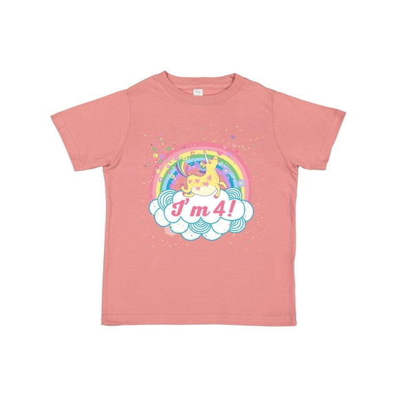 Inktastic 4th Birthday Unicorn Rainbow Cute Girls Girls Toddler T-Shirt