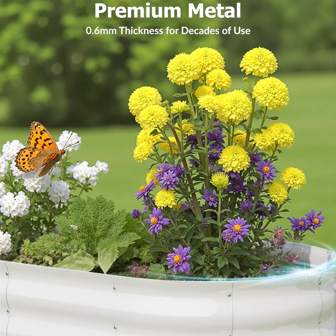 WildBreak Raised Garden Bed, Galvanized Planter Box, 4 x 2 x 2 ft, Beige
