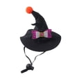 thumbnail image 2 of Halloween Pet Witch Hat, Adjustable Cat Dog Halloween Hat with Bow, Pet Party Cosplay Headwear for Cats Small Dogs, 2 of 5