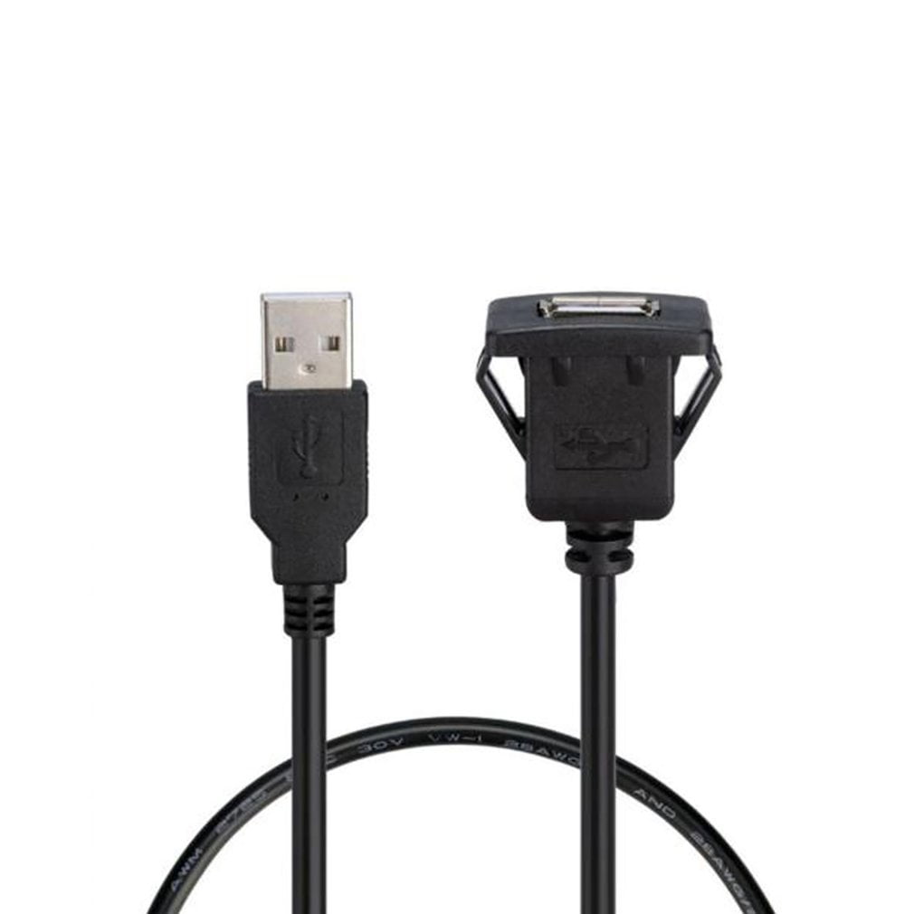 USB 2.0 In-Car Flush Mount Socket Extension Lead Cable Lead Adaptor Input