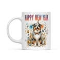 thumbnail image 2 of Happy New Year with Miniature American Shepherd Fireworks Holiday Xmas Winter 2025 Mug MAS Dog Lover Gifts Coffee Tea Cup - 00025, 2 of 4