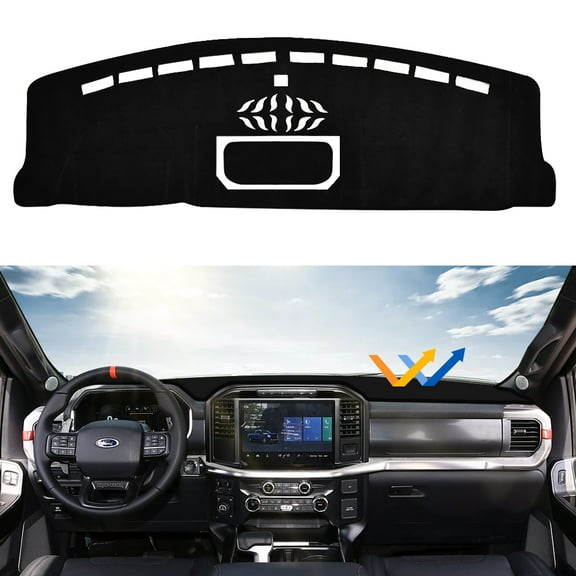 For 2021-2025 Ford F-150 Dash Cover Dashmat Dashboard Mat Pad Black Only fit for 8-inch Touchscreen