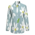 thumbnail image 4 of Groovy Daisy Flower Long Sleeve Blouse Woman Streetwear Casual Shirts Summer Oversize Woman Streetwear Clothing Birthday Present, 4 of 7