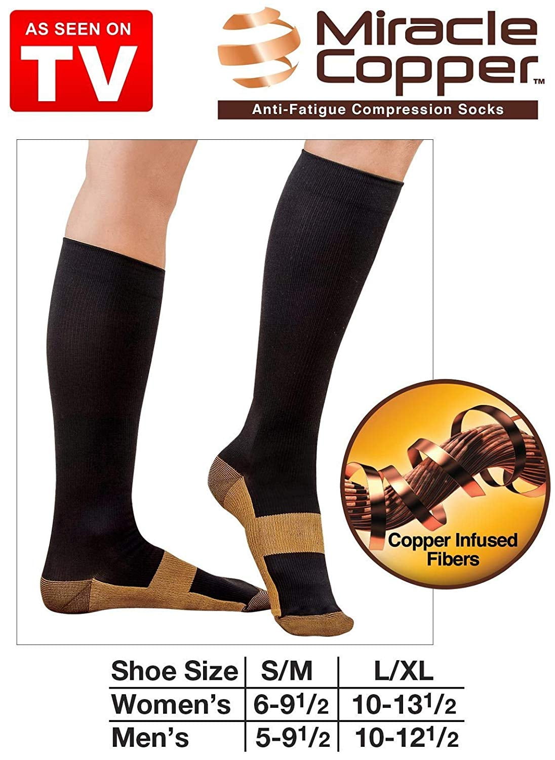 As Seen On TV Copper Socks (Large/ Extra Large) Walmart Canada