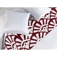 thumbnail image 2 of Art Deco Bed Runner, Lady's Hand Fan Inspired Motif Abstract Style of Vintage Pattern Artwork, Decorative Accent Bedding Scarf for Hotels Homes & Guest Rooms, Queen, Maroon and White, by Ambesonne, 2 of 3