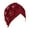 Wine Red, variant on Hats for Women Five Floral Printed Solid Muslim Turban Slouchy Headwear Cap