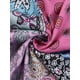 thumbnail image 5 of Blusas de verano casuales de mujer plus size con flores, volantes y pliegues, cuello en V, manga corta, 4X, azul y rosa, 5 of 6