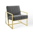 thumbnail image 3 of Modway Inspire Channel Tufted Performance Velvet Armchair in Charcoal, 3 of 10