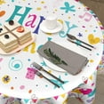 thumbnail image 5 of Happy Birthday Round Tablecloth- Birthday Cake Design with Colorful Flags Balloons Gifts Collection- 60in Circle Table Cloth Cover for Birthday Party Decoration Kitchen Dining Room, 5 of 6