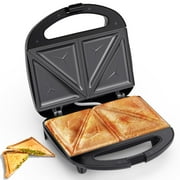 ABS07 Sandwich Maker with Triangle Plates, 2 Slice Non-Stick Grilled Cheese Maker, Indicator Lights, Cool Touch Handle, Easy to Clean and Store, 750 W