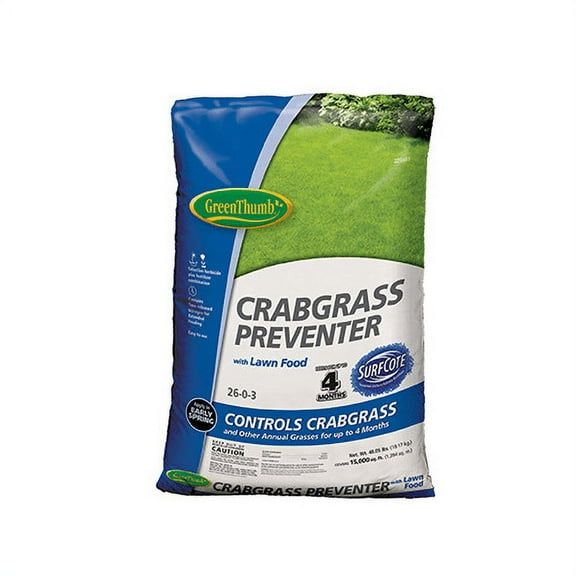 GreenThumb Crabgrass Preventer Plus Lawn Food Fertilizer, 15000 sq ft. with Nitrogen