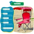 thumbnail image 3 of VibrantEcho Folding Canopy Camp Chair for Outdoors Shade Canopy Portable Chair Camping, Tailgates, Beach, Pool, Lawn Chair Sunshade Travel Chair Folding Camping Chair (Upgraded - Red), 3 of 11