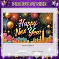 thumbnail image 2 of colorful letters Happy New Year Banner gold balloons Festive Backdrop fireworks city skyline New Year Display for New Year Party Indoor Decoration Holiday Celebration, 2 of 9