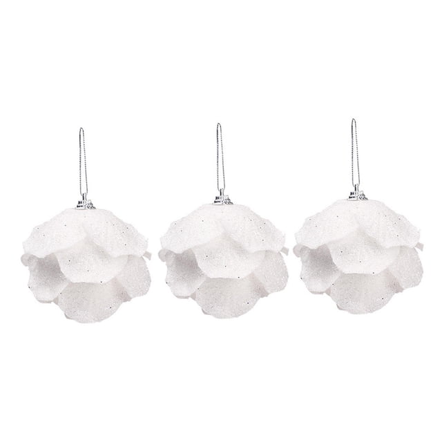 2 piezas/3 piezas de adornos de bolas navideñas blancas, guirnalda para puerta, accesorios de espuma para Navidad 3 piezas de pétalos grandes