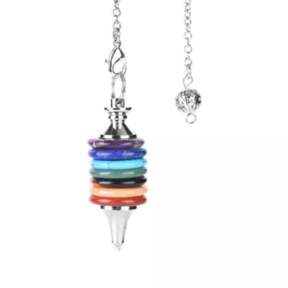 HOOUN Rainbow Chakra Gemstone Crystal Pendant Pendulum Bohemian Necklace Reiki Energy-1PC (Random Pick)