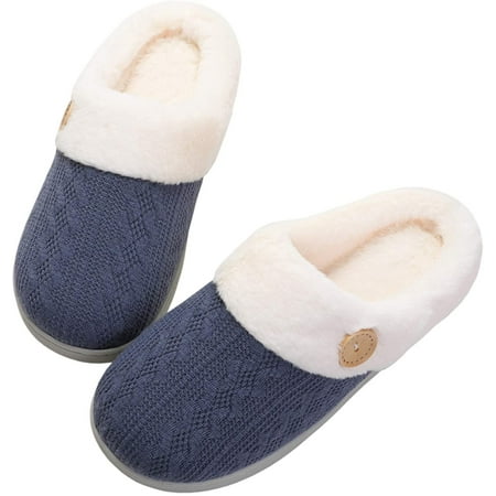 

Juejuezi Womens Slippers Clearance Ladies Memory Foam Slippers Non-slip Rubber Bottom Ladies Home Slippers Warm Plush Lining Bedroom Comfortable Home Shoes