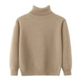 thumbnail image 1 of WUANDIXFA Chandails Garçons Enfants Col Rond Chandail à Col Montant pour Enfants avec Tricot de Base Uni Chandail pour Garçons et Filles Kaki, 5-6 Ans, 1 of 5