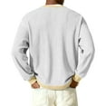thumbnail image 5 of Nokdvo Mens Waffle Long Sleeve Shirt Big and Tall 1/4 Button Up Henley Casual Pullover Tops Fall Winter Textured Color Block Loose Workout Shirts,White 2XL, 5 of 9