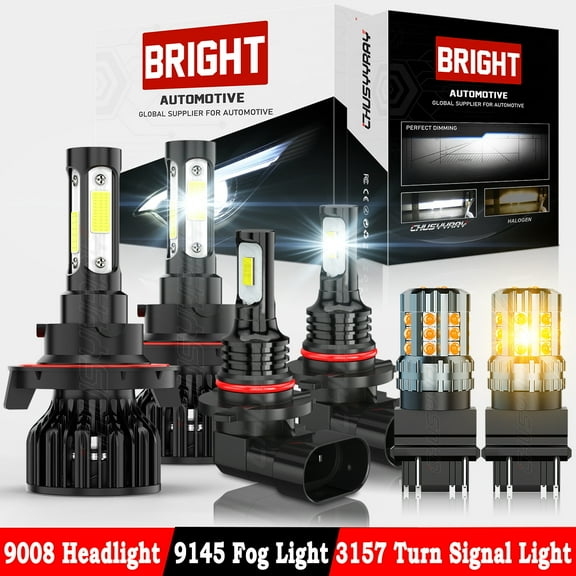 For 2004-2013 2014 Ford F150 LED Headlight Dual Beam   Fog Light   Turn Signal Lamp Bulbs 6000K White 6 Pack