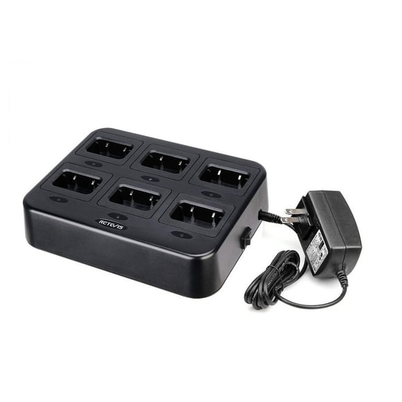 Retevis RT68 NR10 Six-Way Charger, Multi Unit Rapid Charger for Retevis RT68 RT68H NR10 Walkie Talkie and Battery (1 Pack)