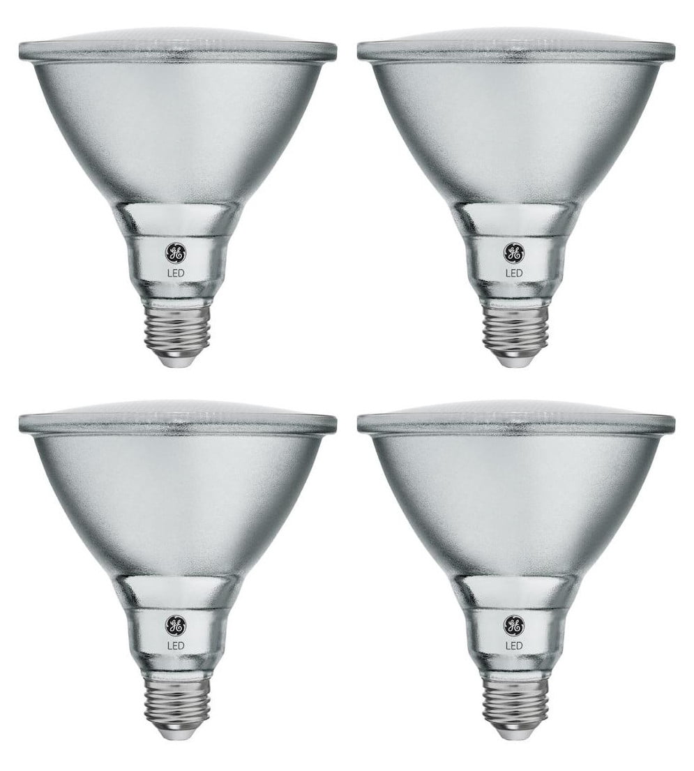 (4 LED bulbs) GE Classic LED PAR38 FloodLight, Daylight, 15 watts, 1300 lumens, Dimmable, 5000K Color Temp, Medium Base, Suitable for Outdoor Use, Medium base