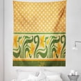 thumbnail image 1 of Art Nouveau Tapestry, Fresco Ornament Geometric Pattern with Exotic Daffodil Floral Border, Fabric Wall Hanging Decor for Bedroom Living Room Dorm, 5 Sizes, Orange Yellow Green, by Ambesonne, 1 of 1