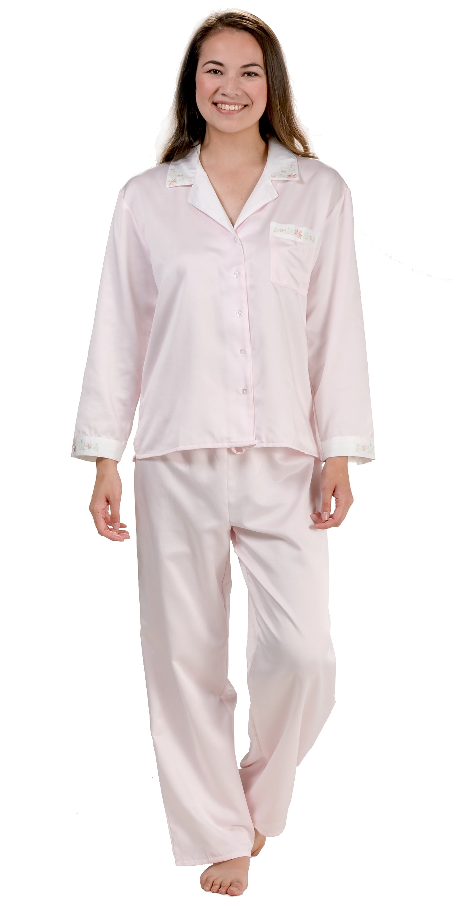 Sleep Sets Soft Dreams Mens Brushed Back Satin Pajamas Sleep & Lounge