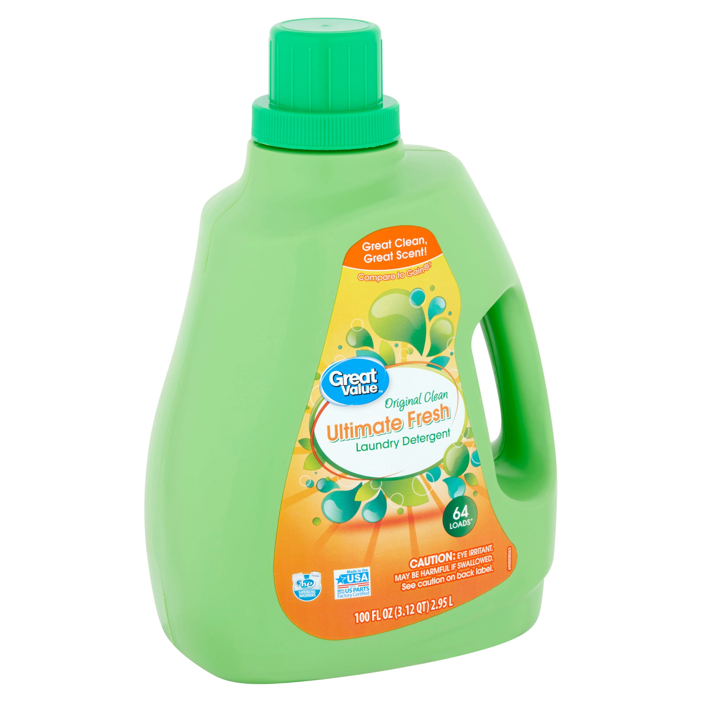Great Value Ultimate Fresh Original Clean Laundry Detergent, 64 loads