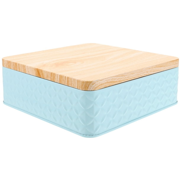 Caja de hojalata cuadrada para galletas, contenedor para regalar, caja de hojalata para organización del hogar