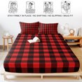 thumbnail image 5 of Twin XL Size Fitted Sheet Set - Black Red Plaid 2 Piece Bedding Sets 16" Deep Pocket Fitted Sheet with 1 Pillowcases, Vintage Rustic Buffalo Checked Gingham Brushed Microfiber Hotel Luxury Bed Sheets, 5 of 9