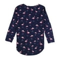 thumbnail image 2 of P.J. Salvage Womens Flamingo Pajama Sleep T-shirt, Blue, Small, 2 of 2