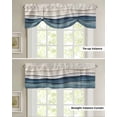 thumbnail image 4 of Tie Up Valance Curtain for Kitchen,Summer Beach Abstract Blue Wave Rod Pocket Short Curtains Adjustable Tie-Up Shade Valances,Seaside Gradient Water Ripple Window Treatment for Bathroom Living Room, 4 of 8