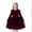 Red, variant on Girls Christmas Dress Velvet Long Sleeve Ruffle Shoulder Cute Crew Neck Velour Party Dresses for Girls