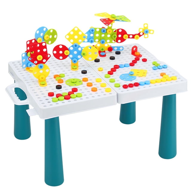 Portable Drill Screw Tool Box With Changeable Nails Music Table Building Set For Kids Creative Construction Play Size Approximately 18.90X12.00X9.30 Inches Weight 2.23 Pound