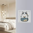 thumbnail image 4 of Yayeee Toggle Light Switch Wall Plate 2-Gang 4.56"x4.48" Decorative Outlet Cover, Blue Cute Cat, 4 of 7