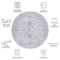 thumbnail image 6 of SAFAVIEH Tucson Max Traditional Machine Washable Area Rug, Ivory/Blue, 6' x 6' Round, 6 of 8
