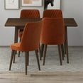 thumbnail image 5 of Allison Modern Solid Wood Walnut Dining Room & Kitchen Table and Chairs Set of 4, 5 of 5