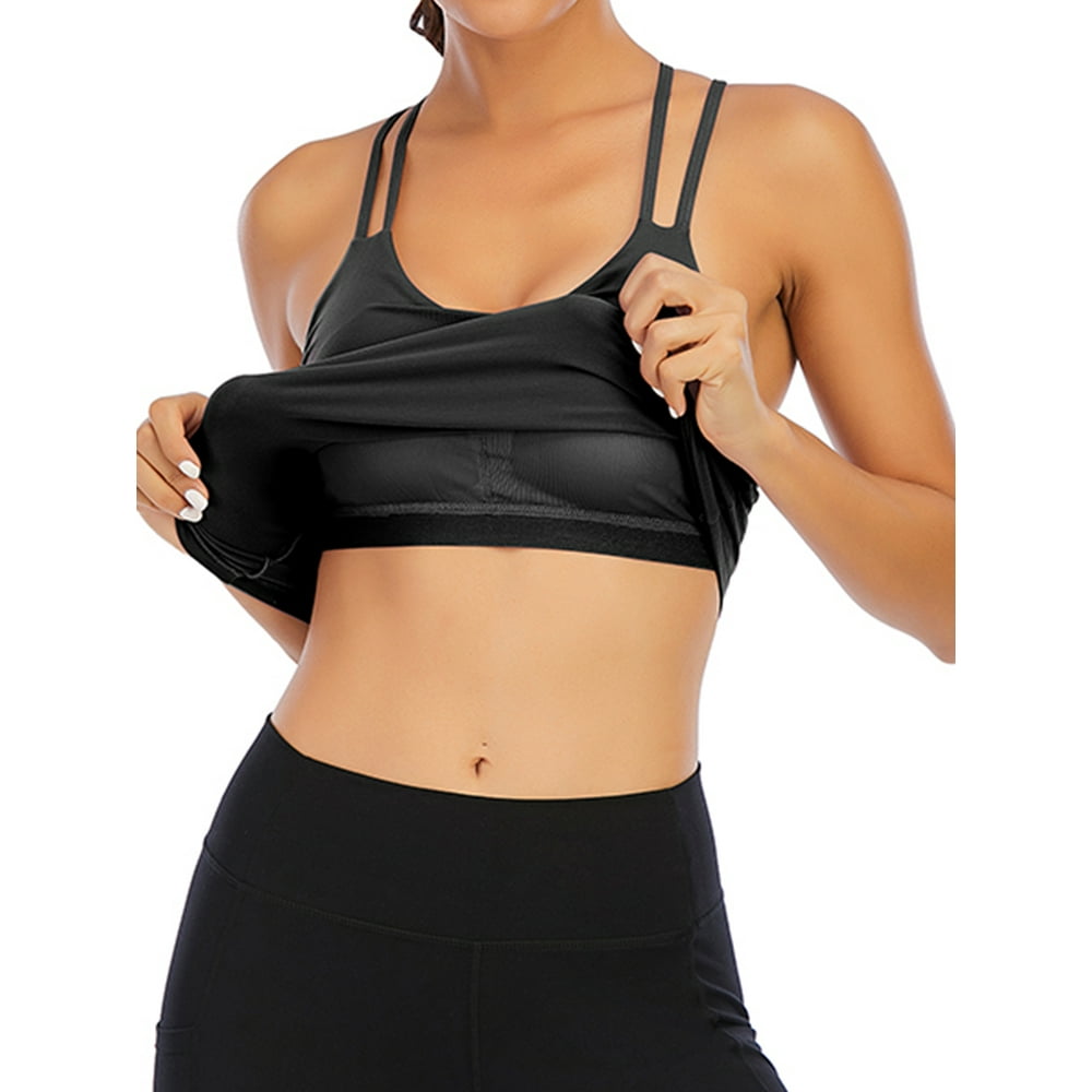 Deagia Clearance Sports Bras for Women Large Bust Daily Yoga Solid  Sleeveless Cold Shoulder Casual Tanks Blouse Tops Perfect Shape Padding Bra  XL