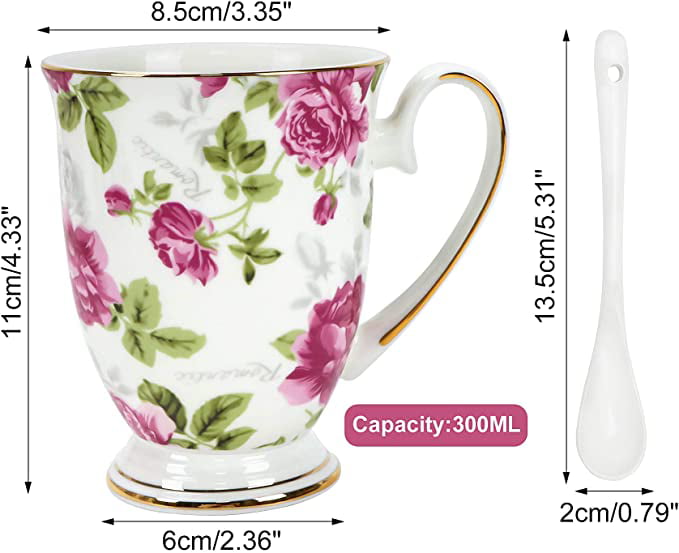 Granvela Coffee Cups Mugs Pure Bone China Heart Shape Designed artwo  売れ筋がひ新作！